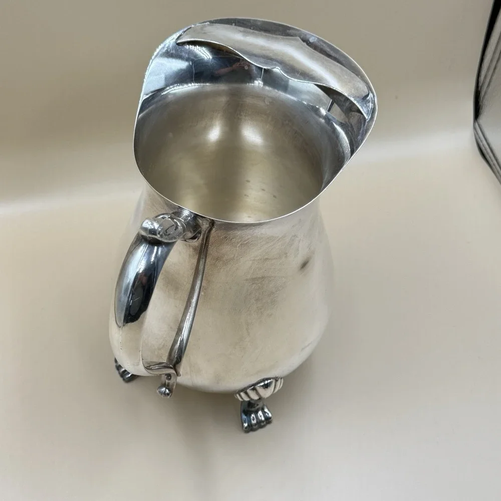 Vintage Sheridan Silverplate Creamer Cream Pitcher 3 Footed Mid Century 1950s
